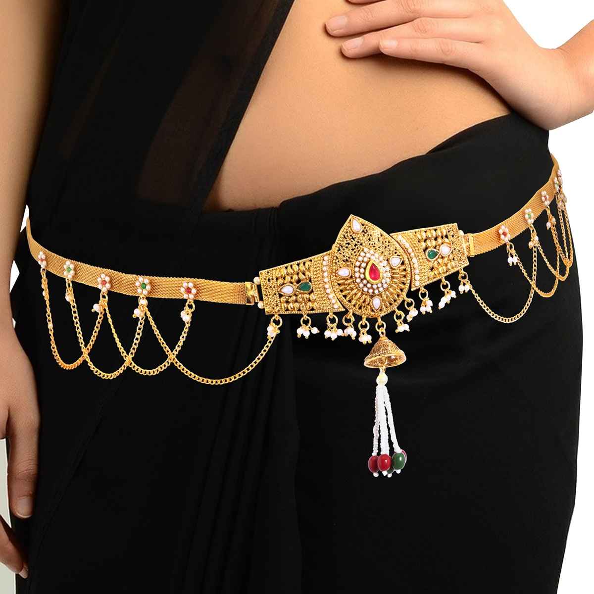 Sukkhi Alluring Pearl Gold Plated Kamarband For Women