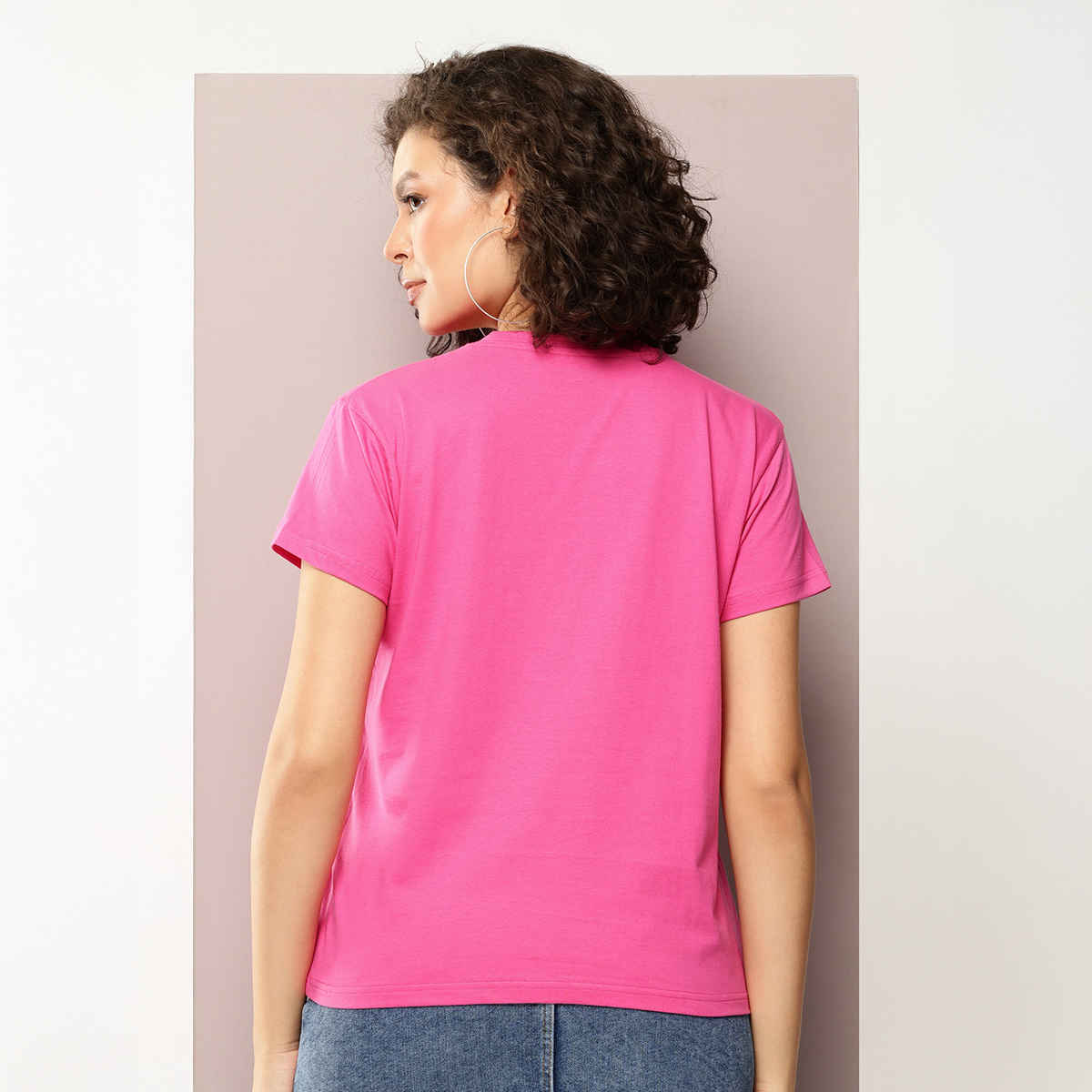 Dillinger Women's Boxy Regular Embroidery Crew Neck T-shirt | Fuchsia - M