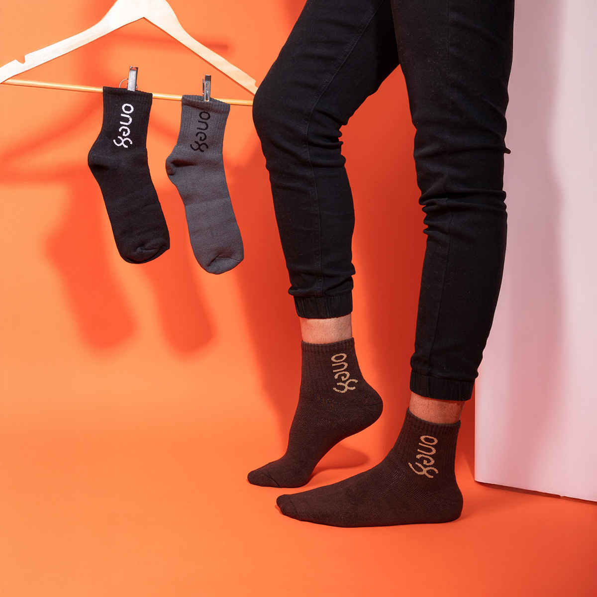 One8 Men's Cotton Ankle Length Socks | Multicolour - Free Size