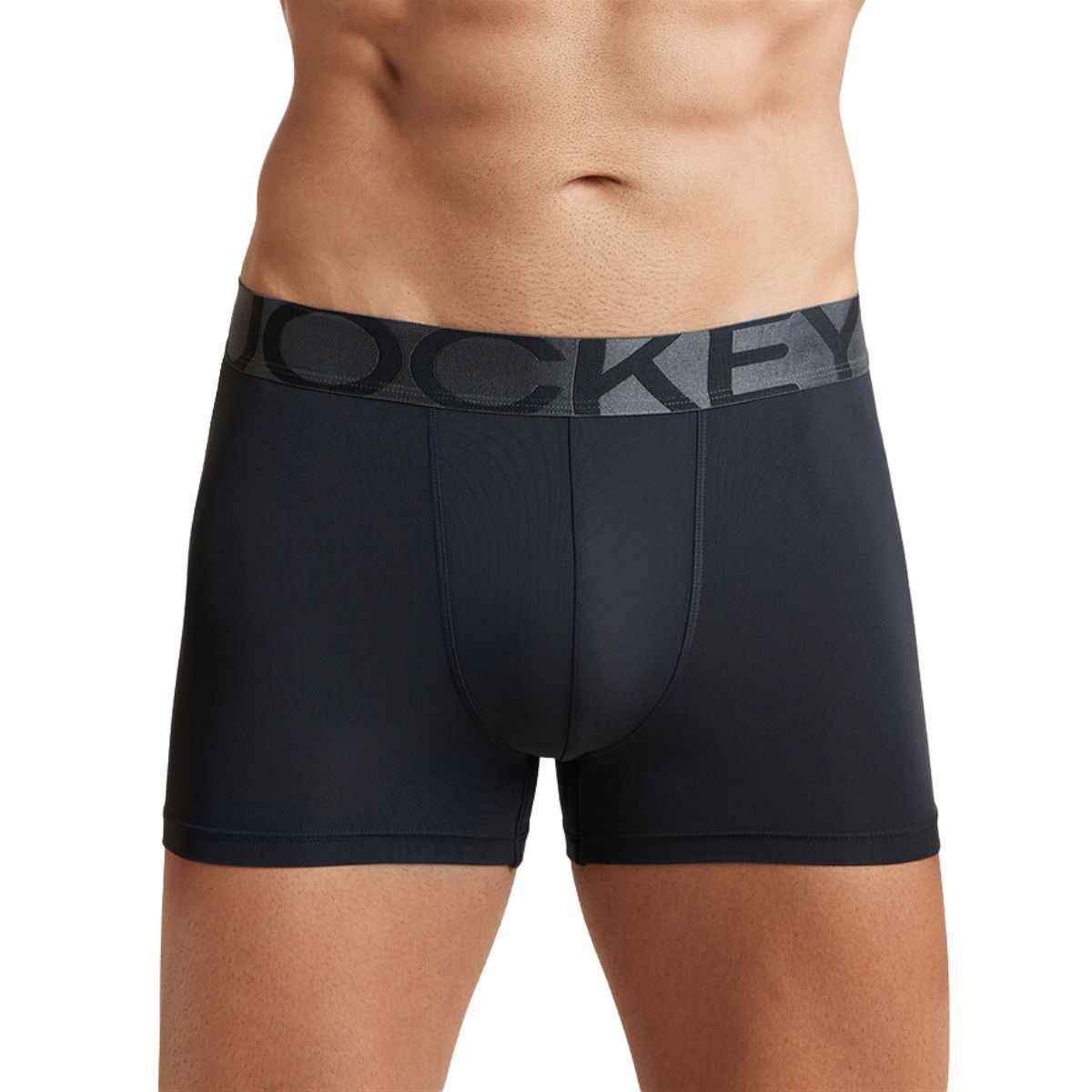 Jockey IC28 Men's Tactel Microfiber Elastane Stretch Underwear Solid Trunk | Black-M