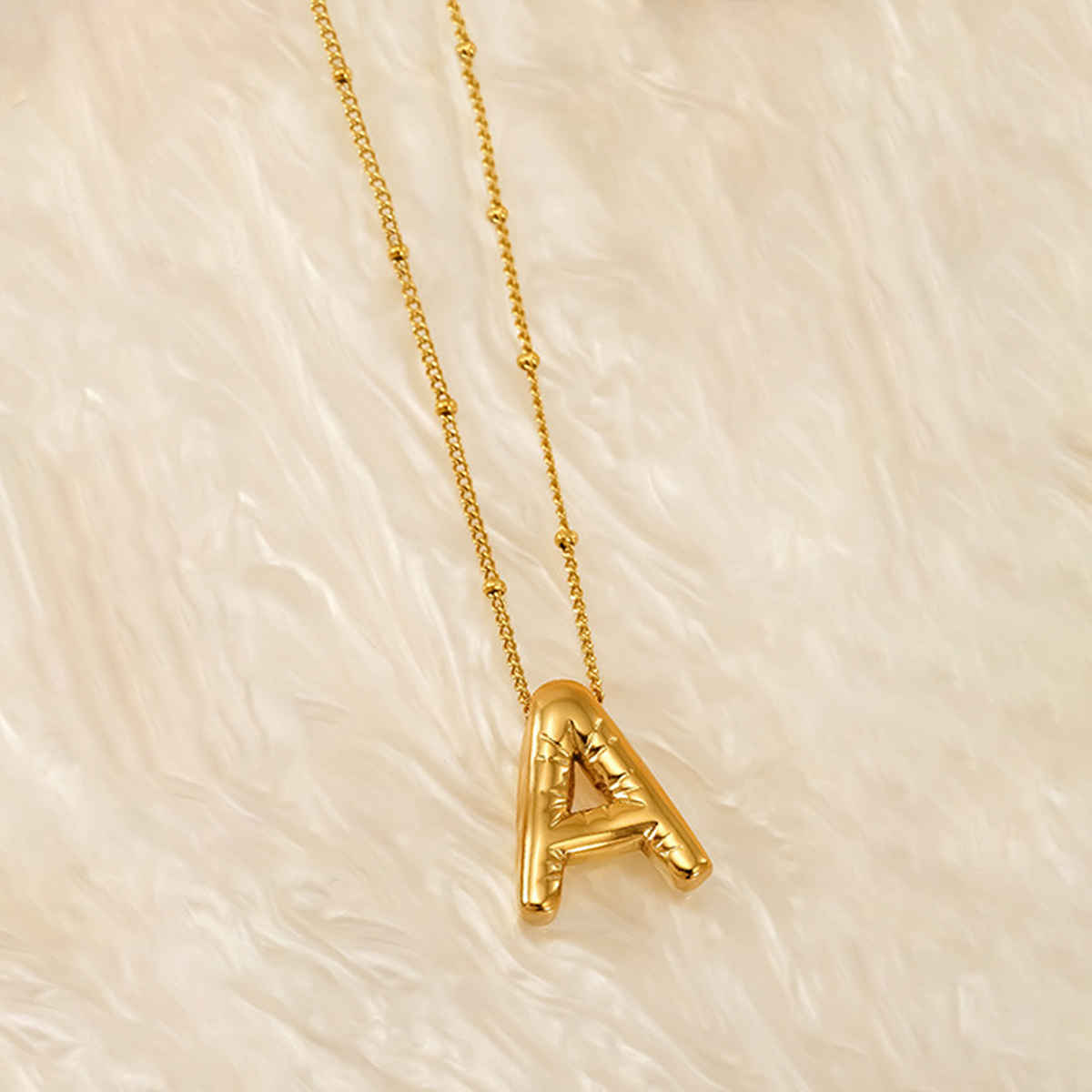 LabelShe Gold Plated Stainless Steel Alphabetical Letter 'A' Pendant Necklace | LS-PS-26419-A