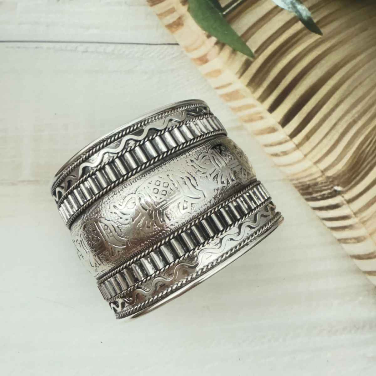 The Opal Factory | Oxidised Jewelry | Cuff Bracelet Flexi Size | Silver