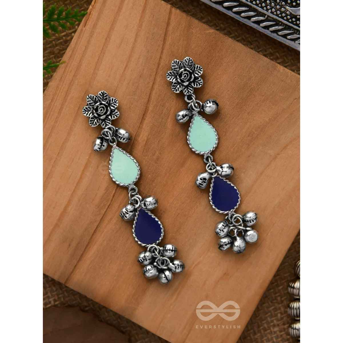 Everstylish Rainy Day Delights - Silver Enamelled Earrings