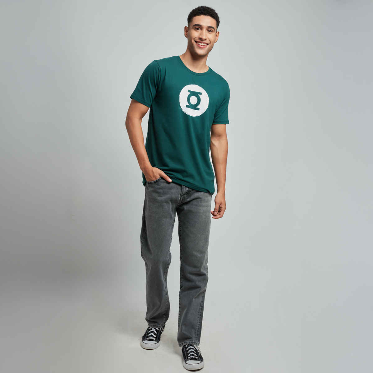The Souled Store Men's Regular Green Lantern- Logo T-Shirts | Green | M