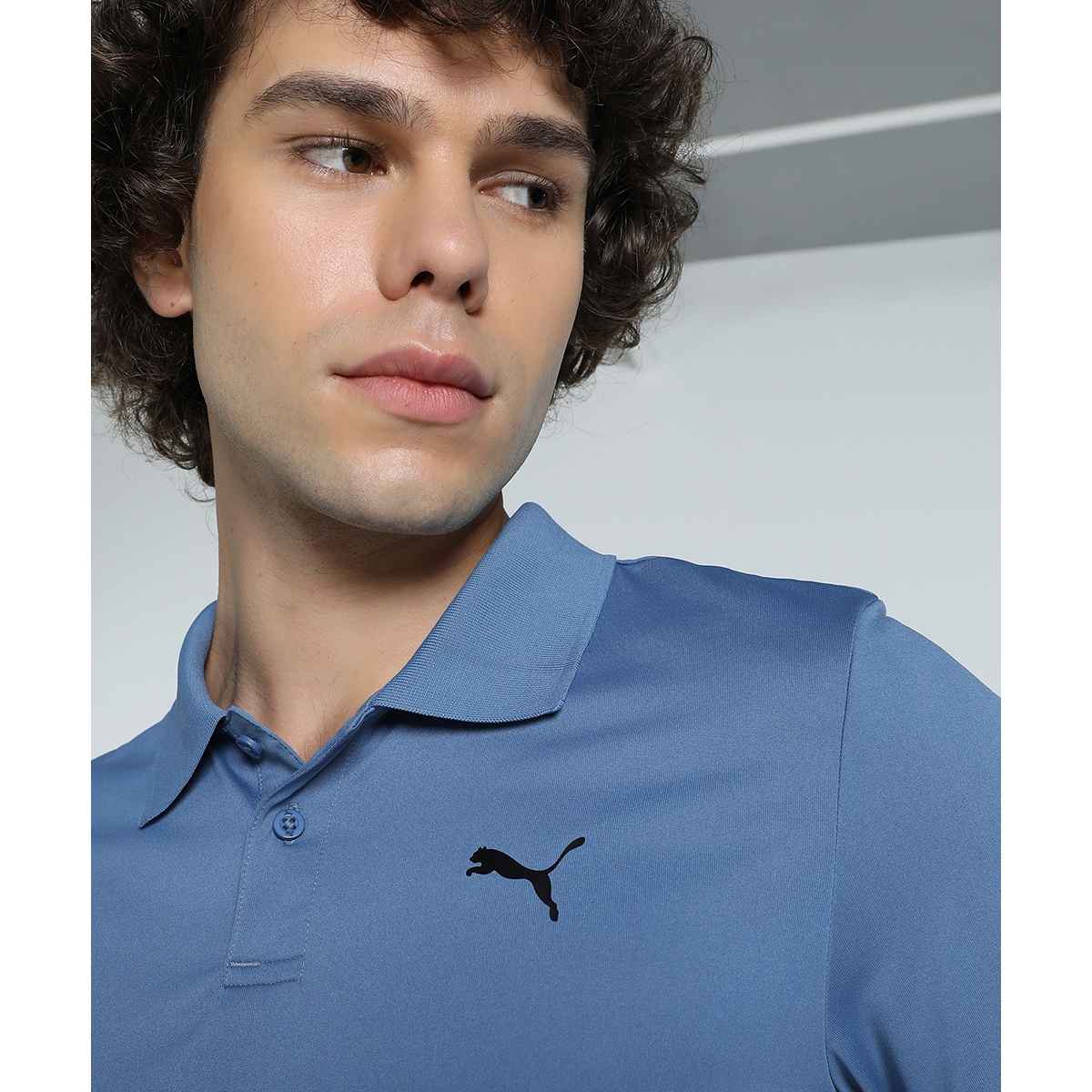 Puma Men's Polo T-Shirt Train Logo - Blue | XXL