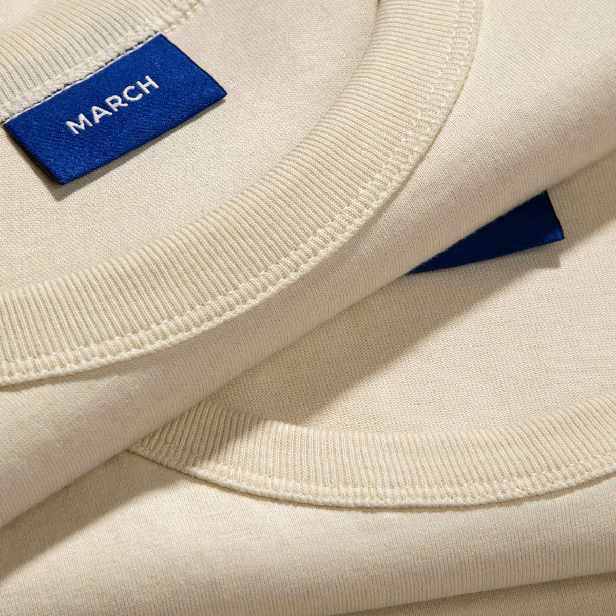 March Men's Cotton Heavy Crew | Bone - L
