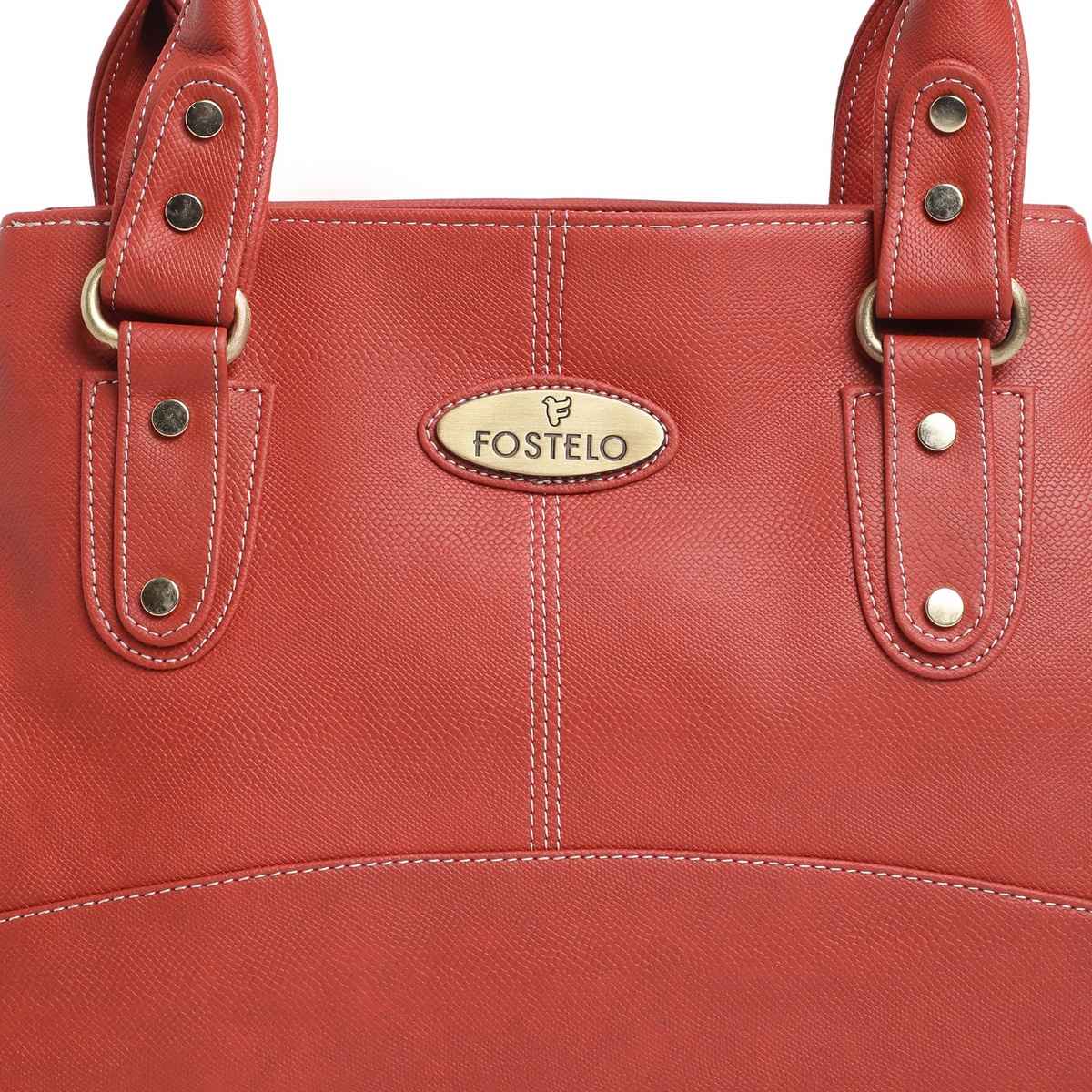Fostelo Women's Vegan Leather Birdie Handbags Shoulder Hobo Bag Ladies Purse | Red | Large