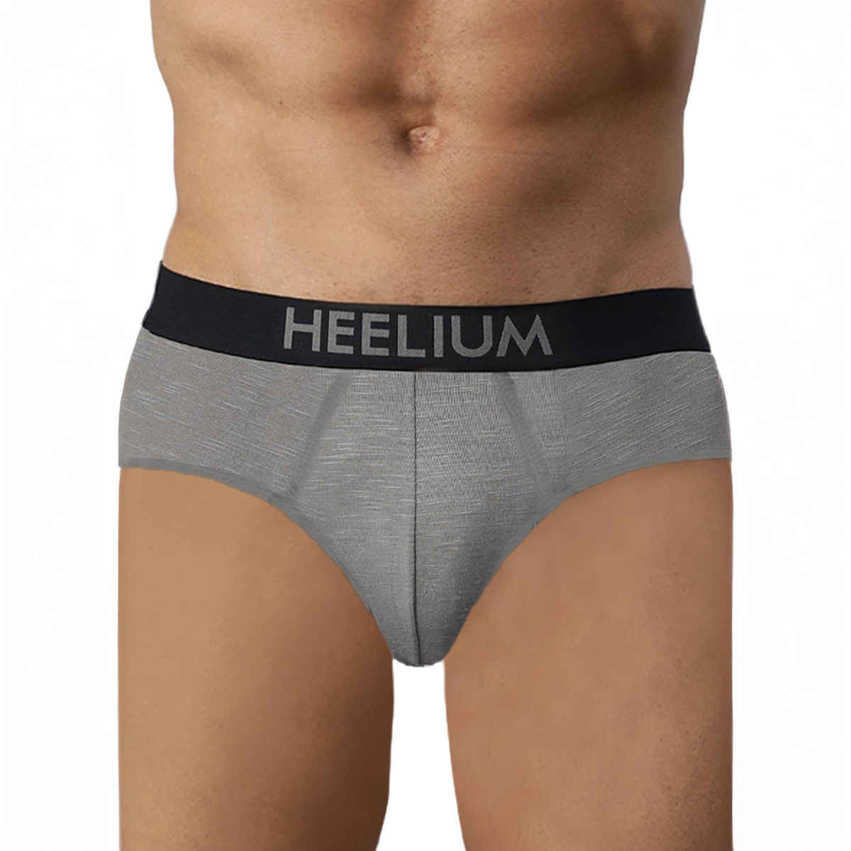 Heelium Bamboo Underwear for Men (Brief) | Soft, Comfortable & Odour Free | Pack of 1 - Grey - M