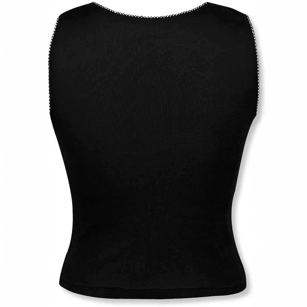 D'Chica Girl's Cotton Tank Top | Black - S
