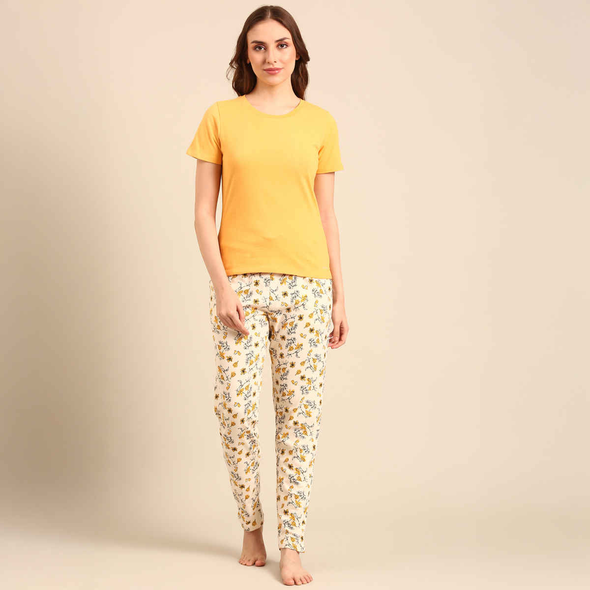 Pepe Jeans Womens Antique Floral Premium Cotton Women Nightsuit - Pack of 1 (L) Comfort Fit