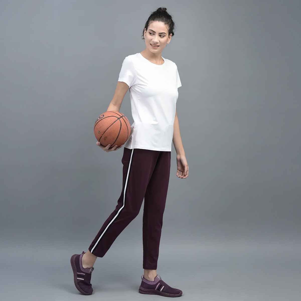 Dollar Women Round Neck T-shirt - White | Stretchable Cotton | L