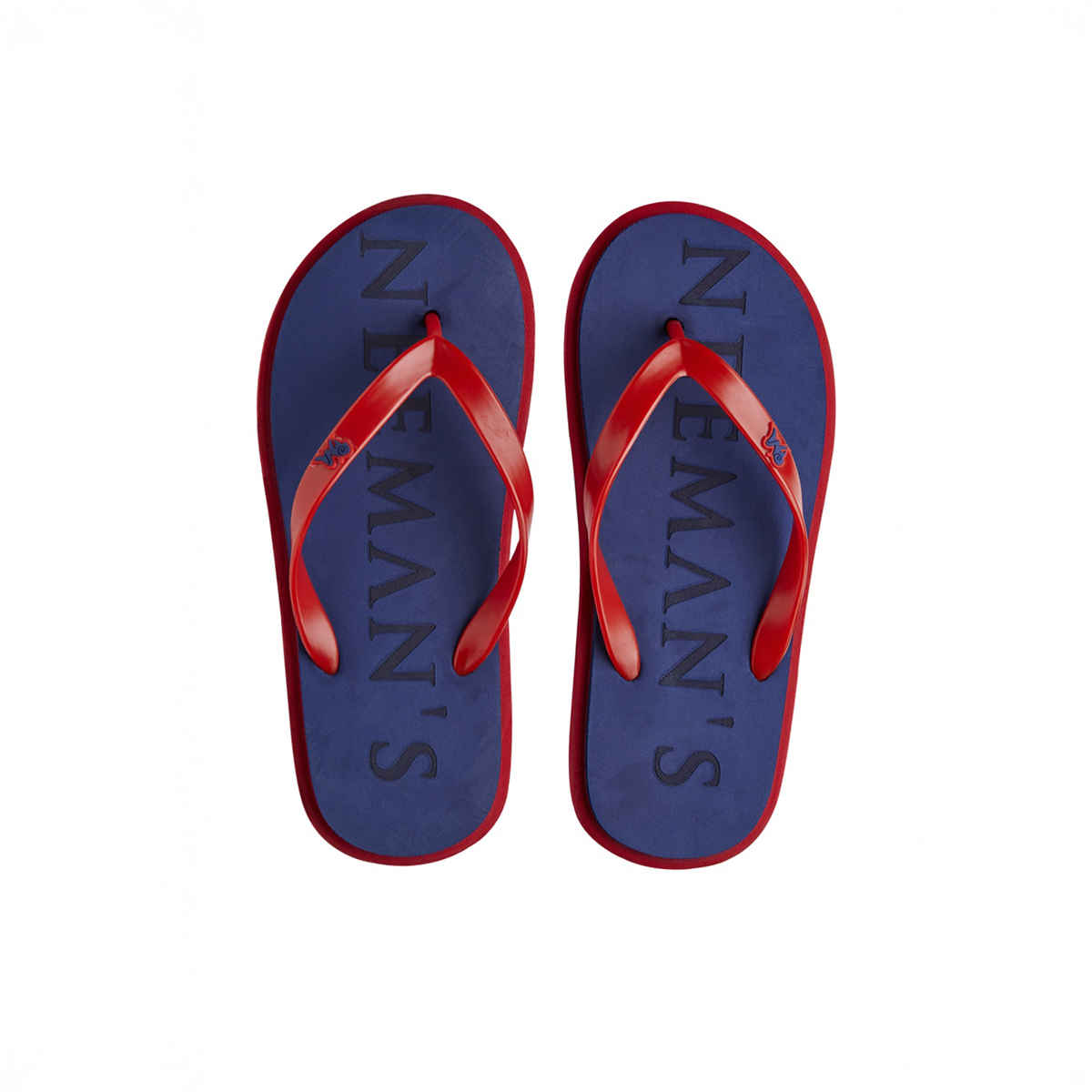 Neemans Unisex Eco Classic Slippers | Blue with Red - UK 8