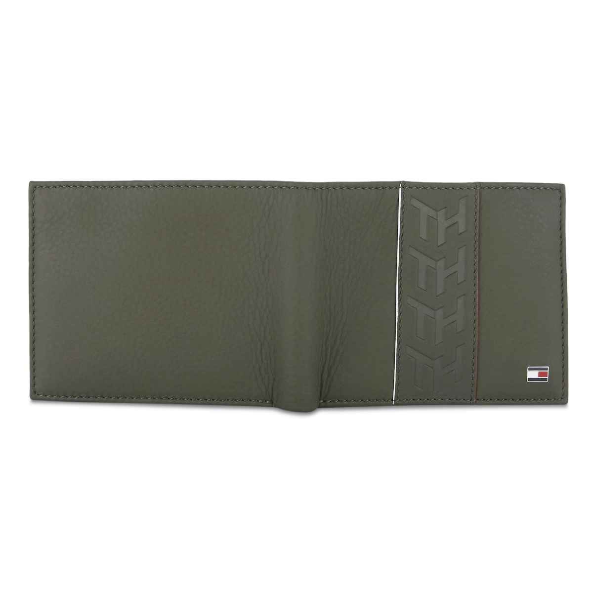 Tommy Hilfiger Men's Textured Leather Passcase Wallet | Olive - One Size
