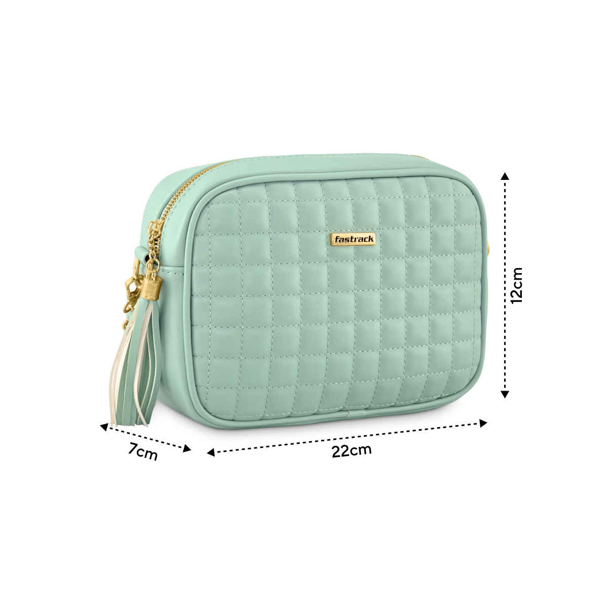 Fastrack Women's Quilted Structured Sling Bag | Khaki