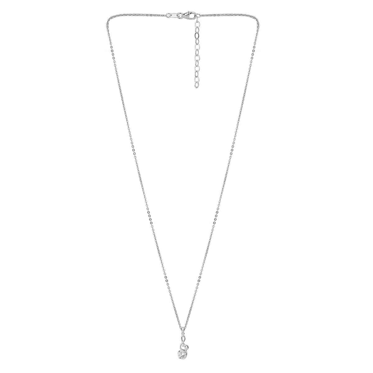 Carlton London Rhodium Plated with CZ Infinity Pendant with Chain | FJN1539