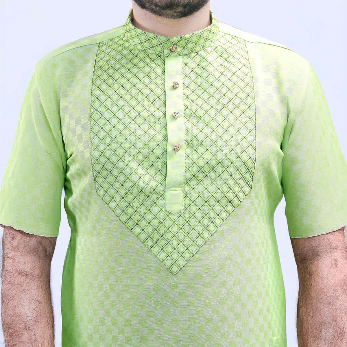 Tibra Collection Men Straight Kurta - Green | Designer | Cotton Blend | XXL