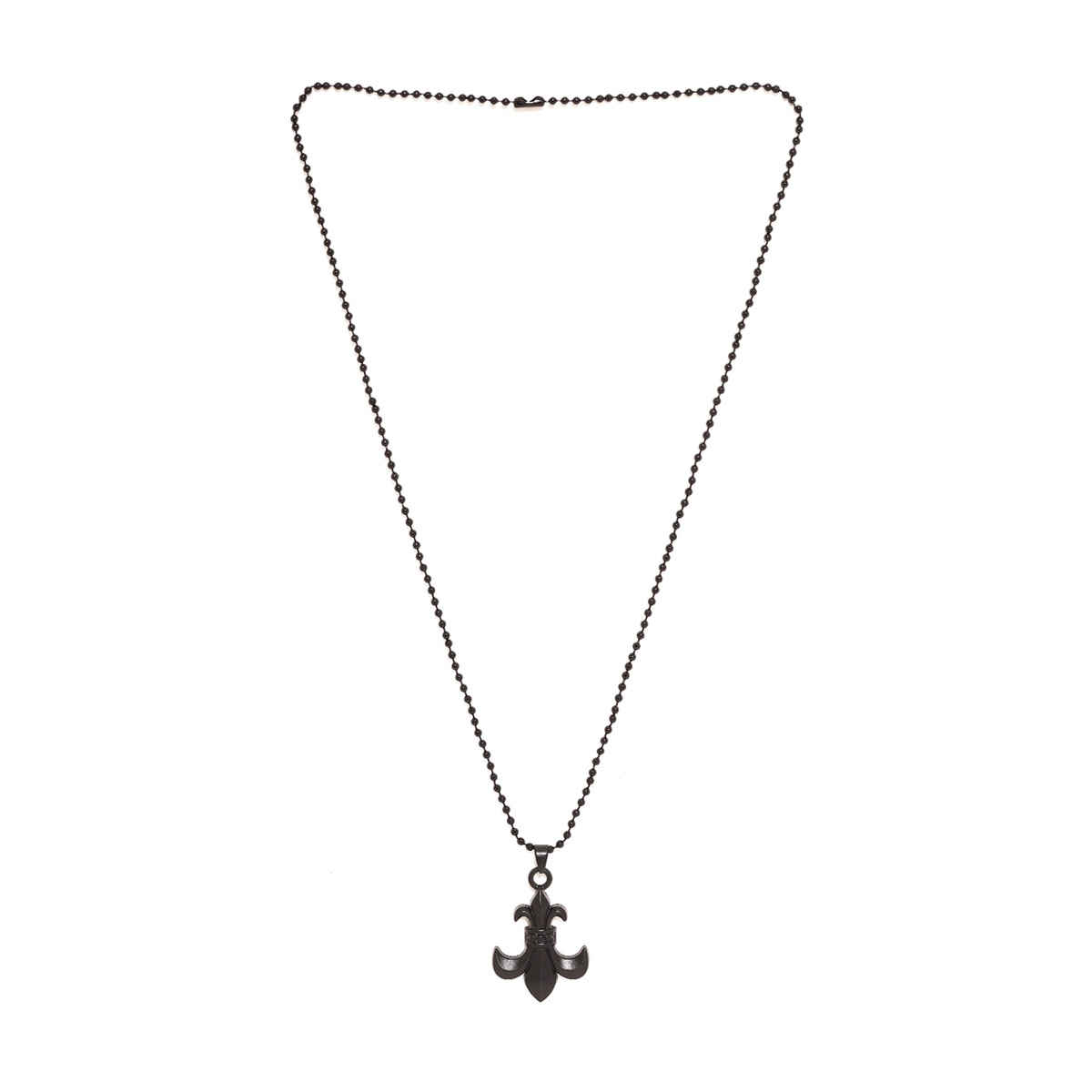 Priyaasi Men's Black Star Pendant And Chain (Bd-Ch-10127)