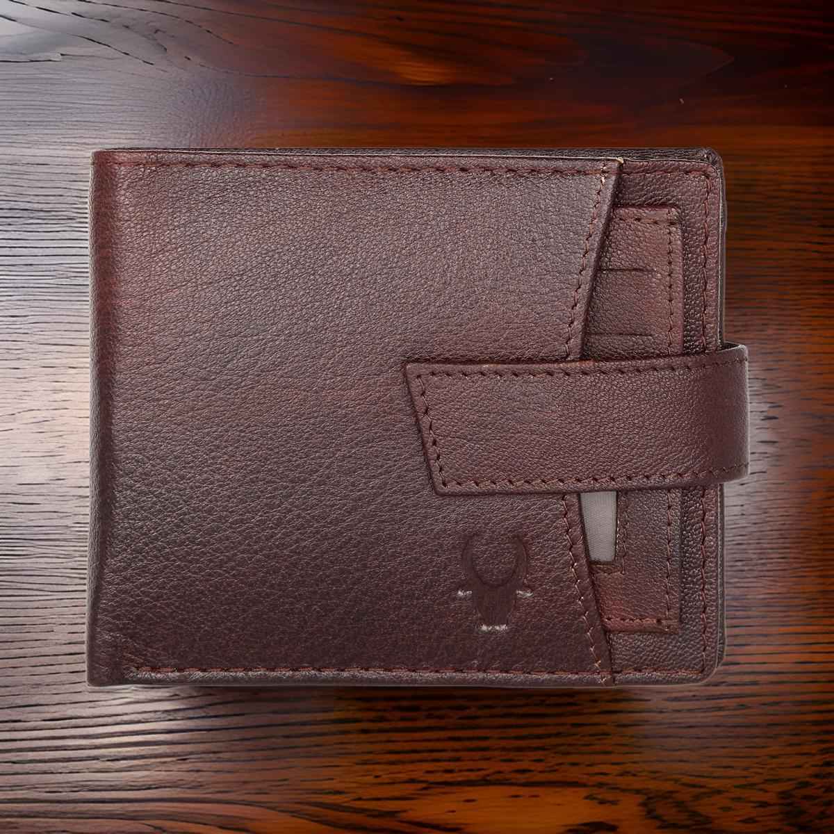 Wildhorn Men's Solid Leather Bi-Fold Wallet | Maroon - One Size