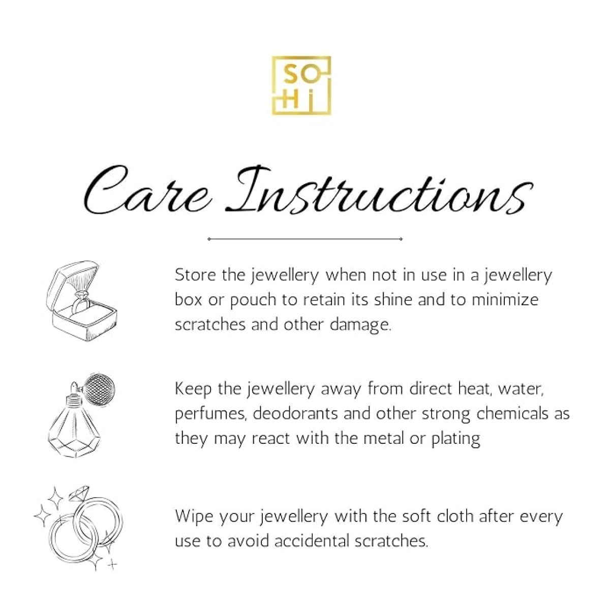 Sohi Sea Gold-Plated Contemporary Studs Earrings