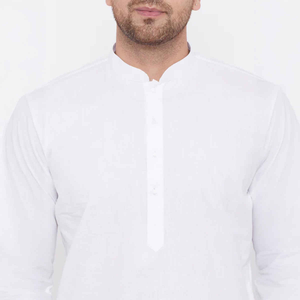 Vastramay Men's Cotton Kurta | White - L