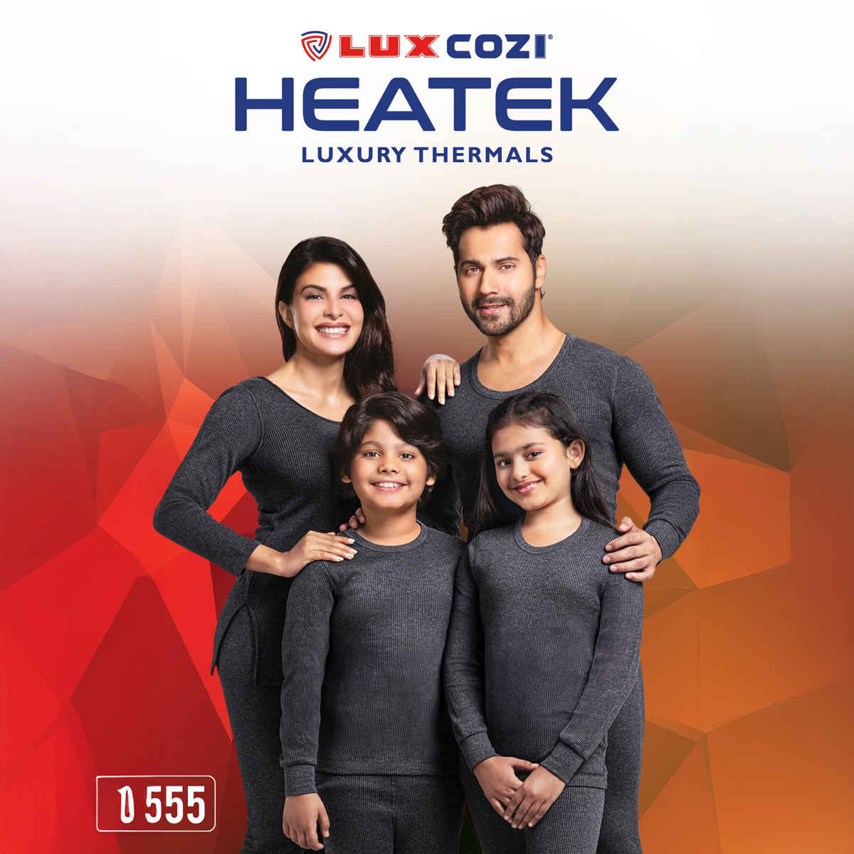 Lux Cozi Men's Heatek Thermal Comfort, Stretchable & Super Warm V-Neck Top | Black Melange-100