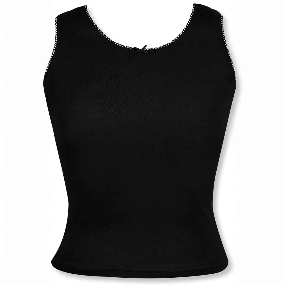 D'Chica Girl's Cotton Tank Top | Black - S