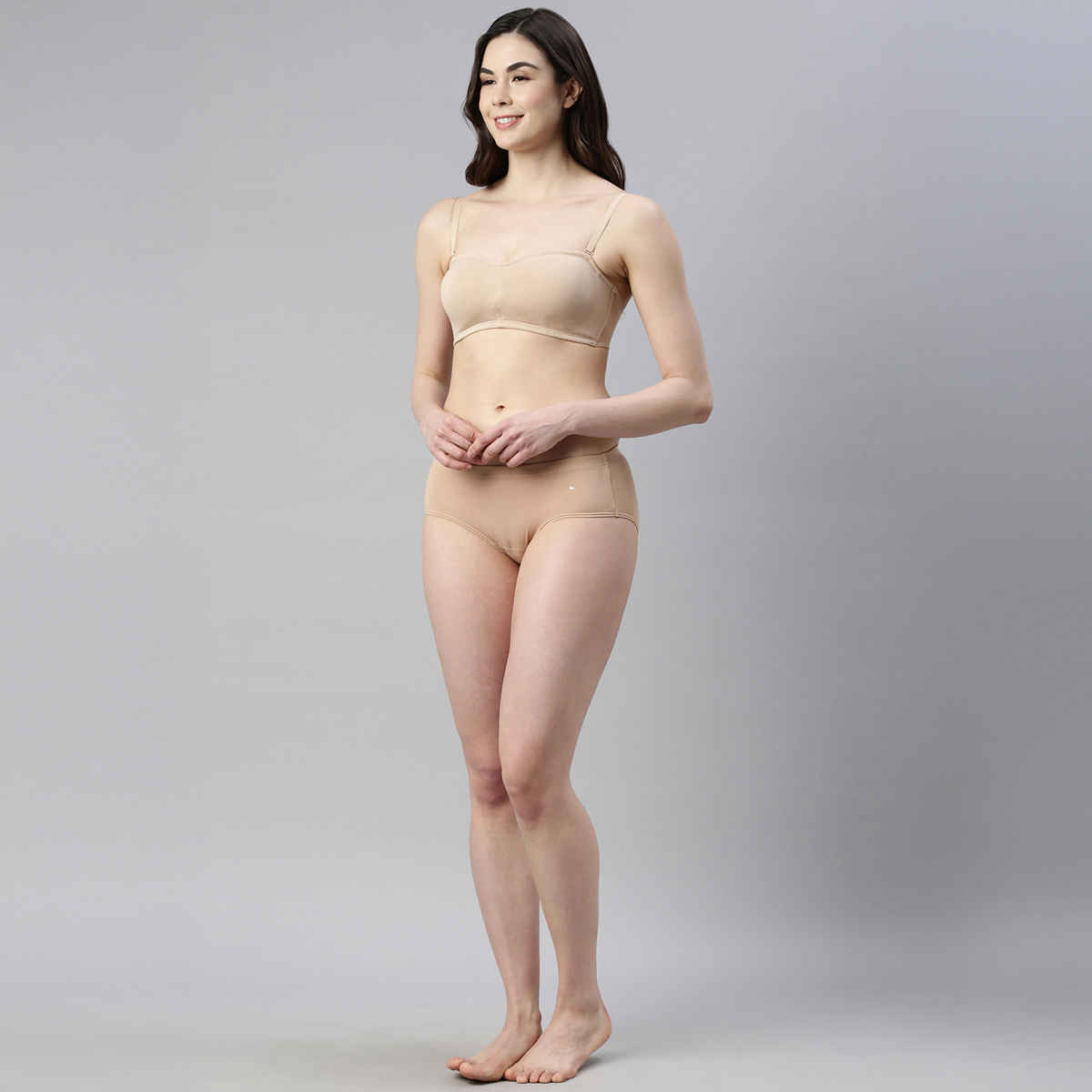 Enamor Women's A019 Perfect Shaping Cotton Strapless Bra | Non Padded | Wirefree | Skin - 34C