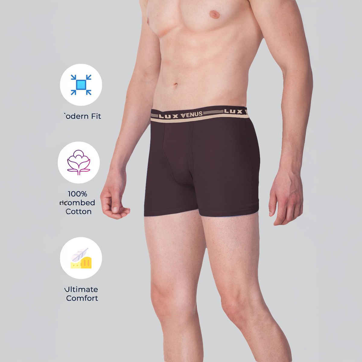 Lux Venus Cotton Men's Trunk - 90 cm | Pack of 2 | Assorted