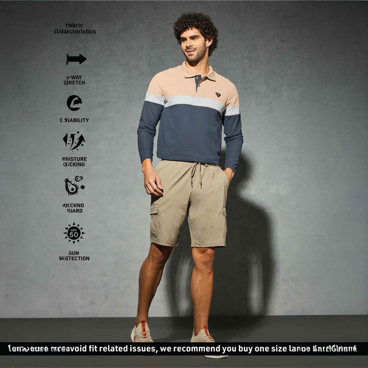 Technosport Men Poly Solid Slim Fit Sports Shorts with TS FLEXI | Khaki | L