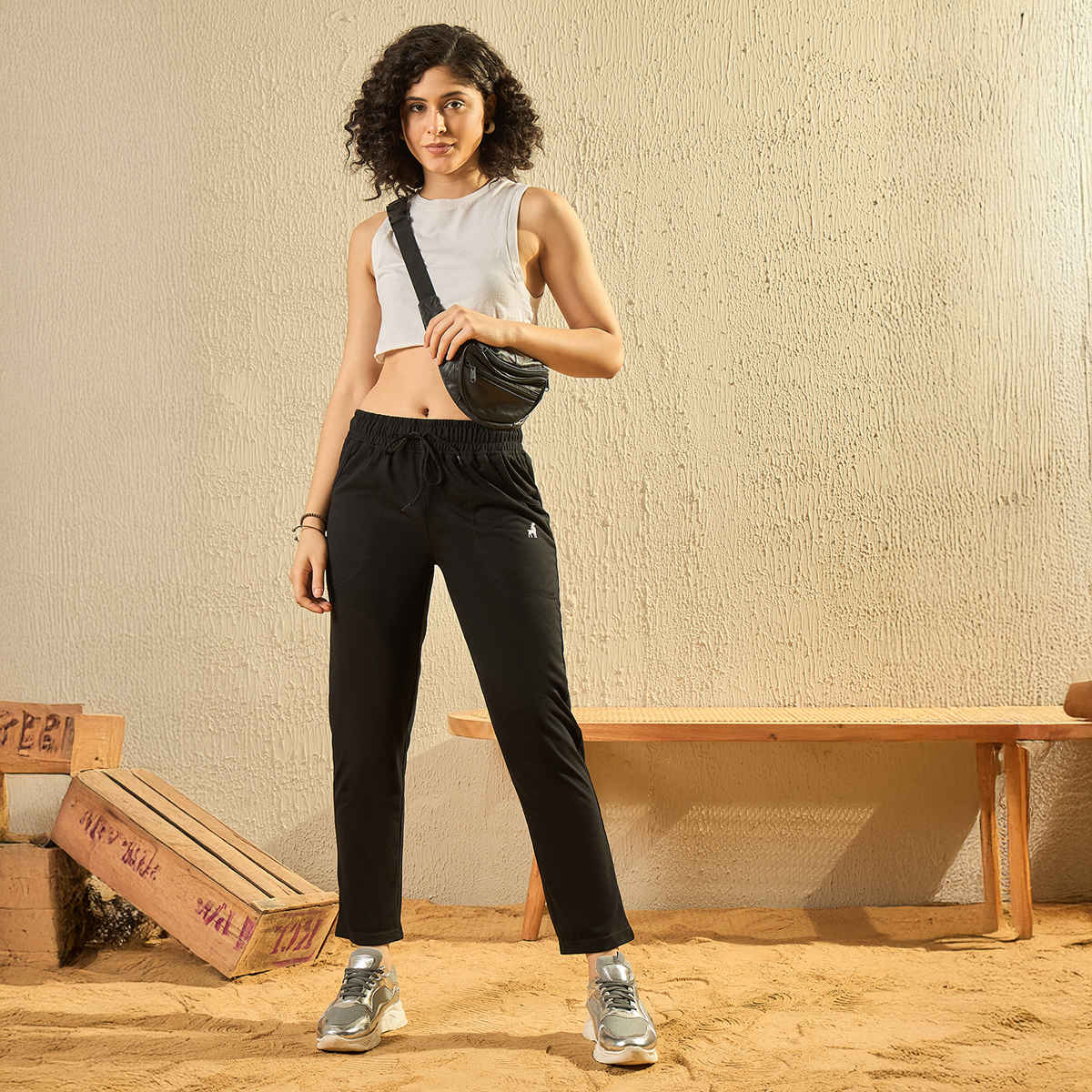 Modeve Women's Regular Fit Track Pants | Black - M