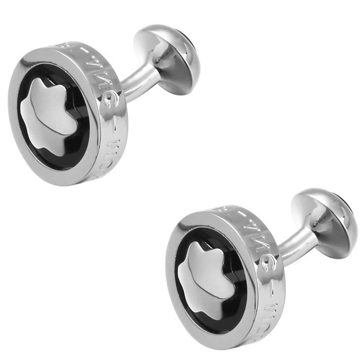 Peora Silver Plated Montblanc Iconic Star Logo & Vintage Watch Movement Cufflinks for Men Gift