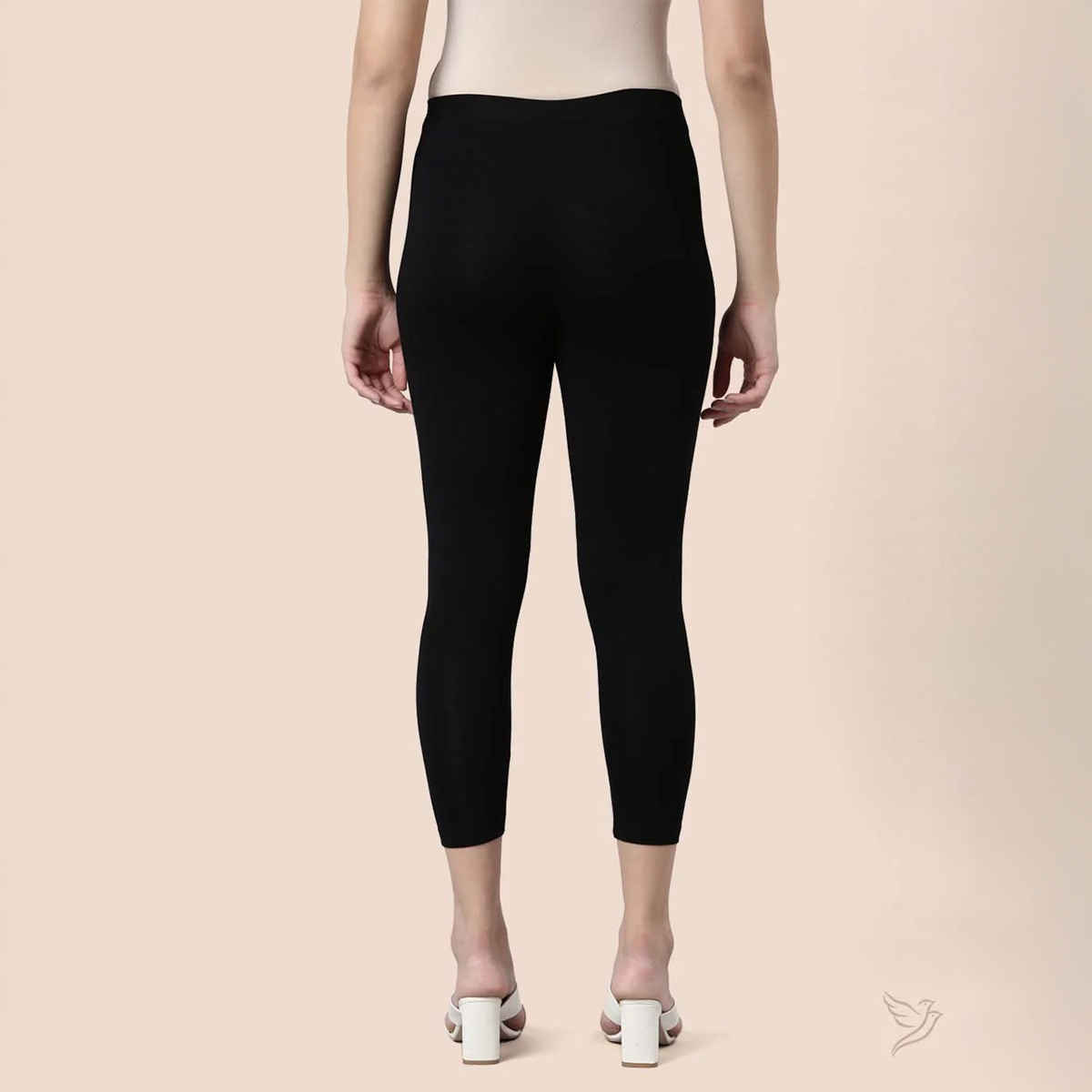 Twin Birds Women's High Ankle Legging | Black Plus - M
