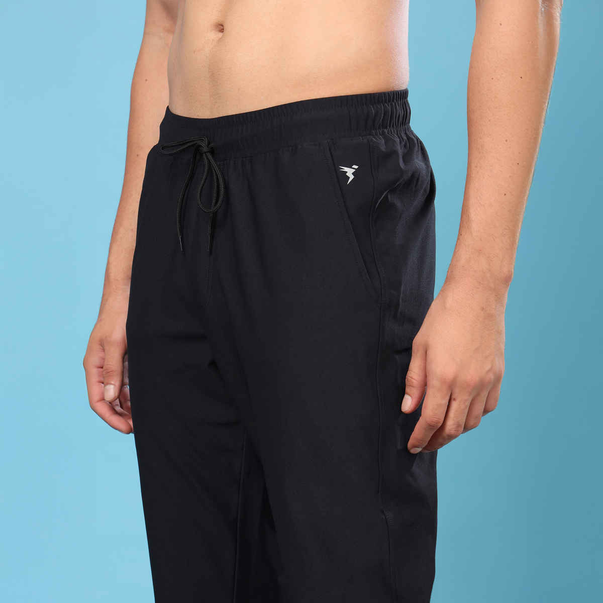 Technosport Men Poly Solid Relaxed Fit Sports Joggers with ELASTO PLUS | Black | L