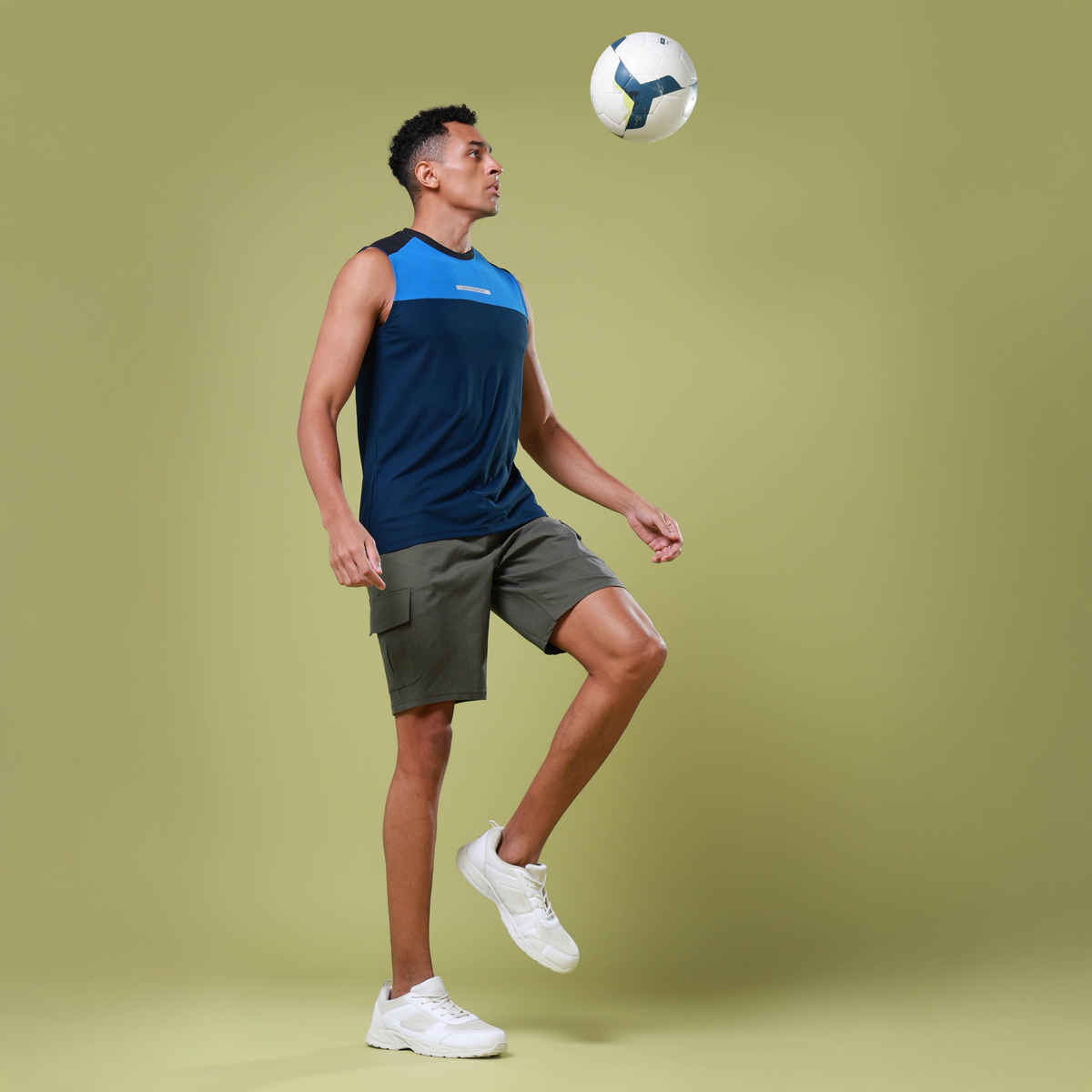 Technosport Men Poly Solid Slim Fit Sports Shorts with TS FLEXI | Beetle | L