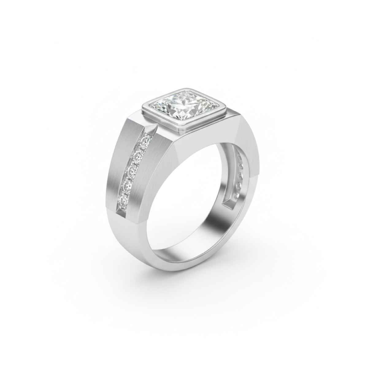 The Opal Factory |Valentines Mens Solitaire Sterling Silver Flexible Size Ring