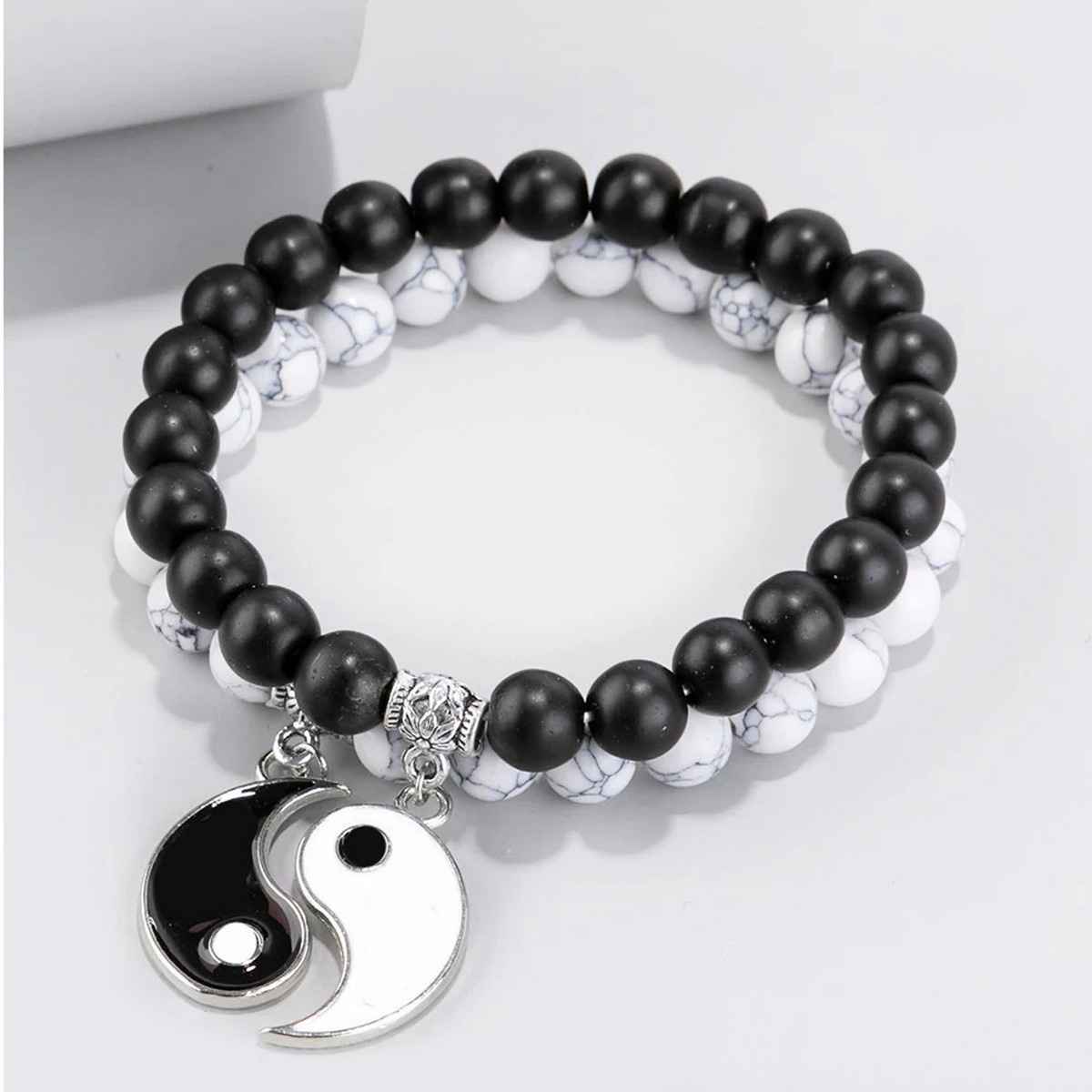 Fashion Frill Couple Double Lane Magnet Bracelet White Regular