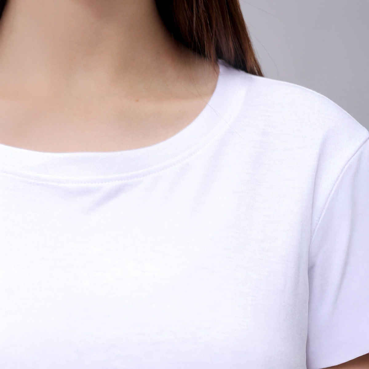 Freehand Women's Regular Solid Casual Crew Neck T-shirt | 0424-Zfhcntee3-04 | White - S