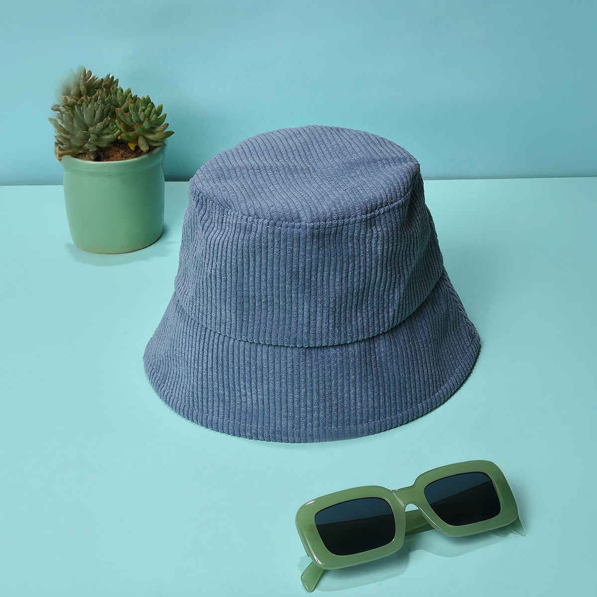 Haute Sauce Women's Corduroy Bucket Hat | Blue - One Size