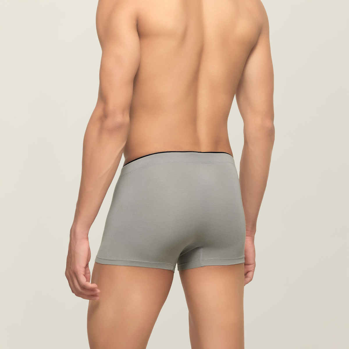 XYXX Men's Uno Modal Solid Trunks Pack of 2, Black & Heather Grey| M