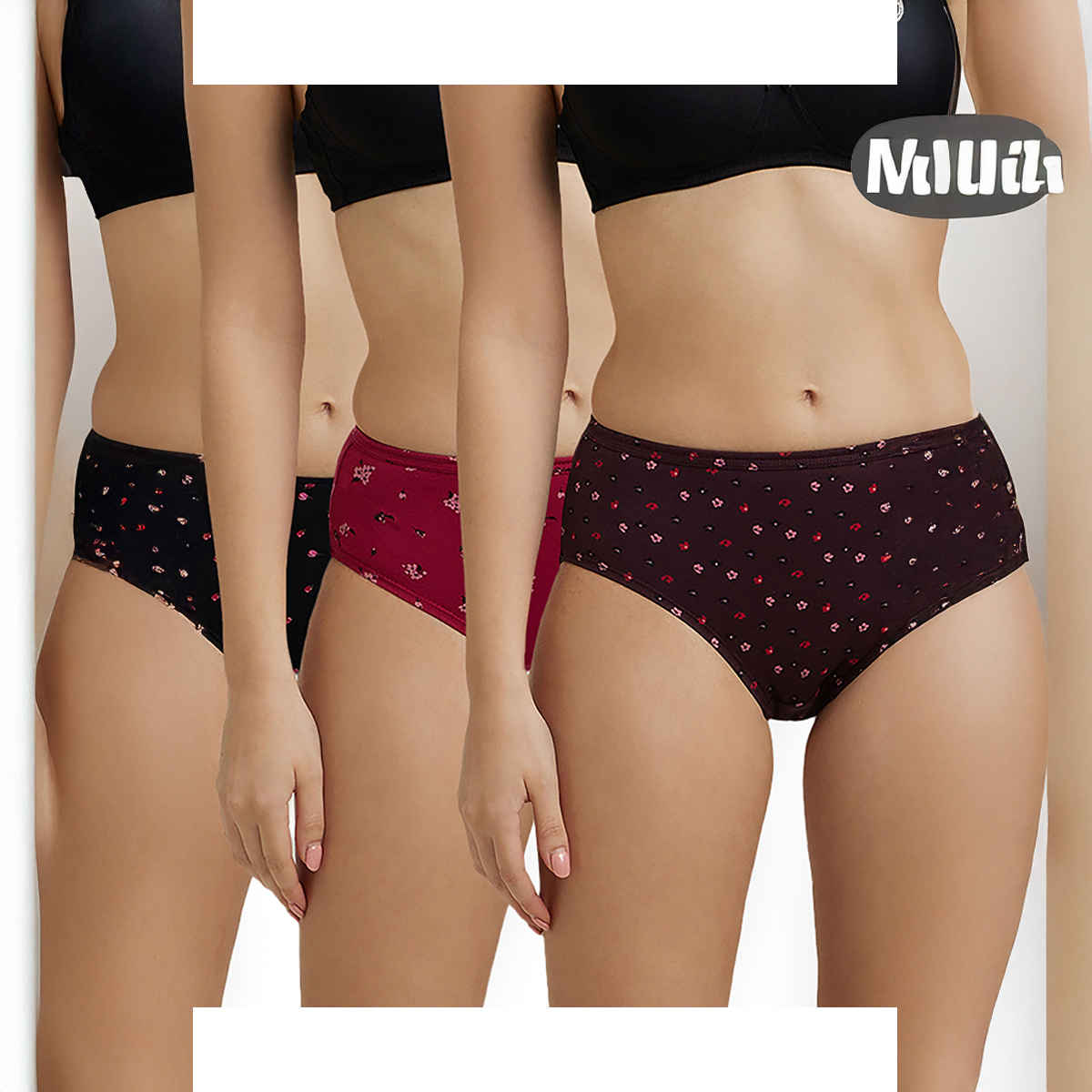 Jockey 1406 Women's Super Combed Cotton Underwear Mid Waist Hipster Panty|PO3 | Multicolor Dark assorted-M