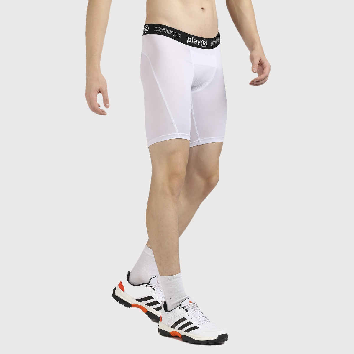 PlayR Men's Training Skin Shorts 95% Polyester 5% Spandex | White - XL