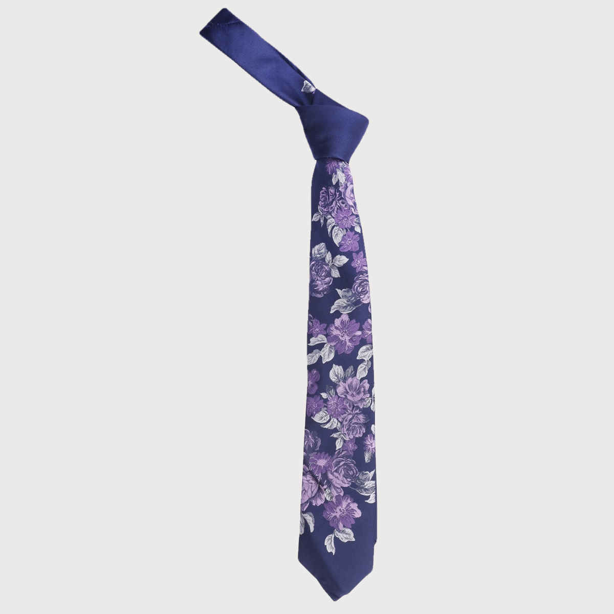 Calvadoss Men's Tie and Pocket Square Gift Set Flower Design | Navy