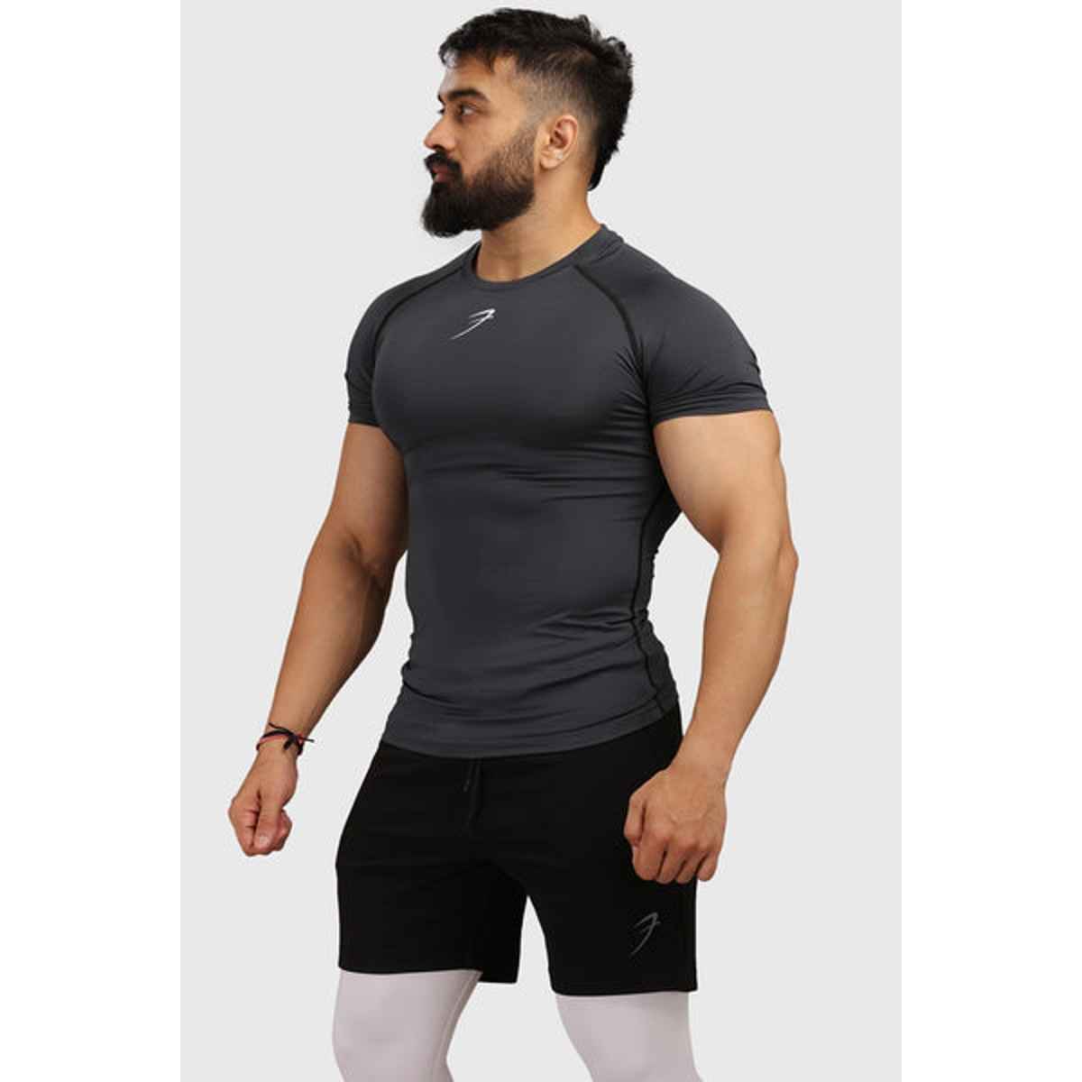 Fuaark Men's Compression GYM T-shirt | Grey - S