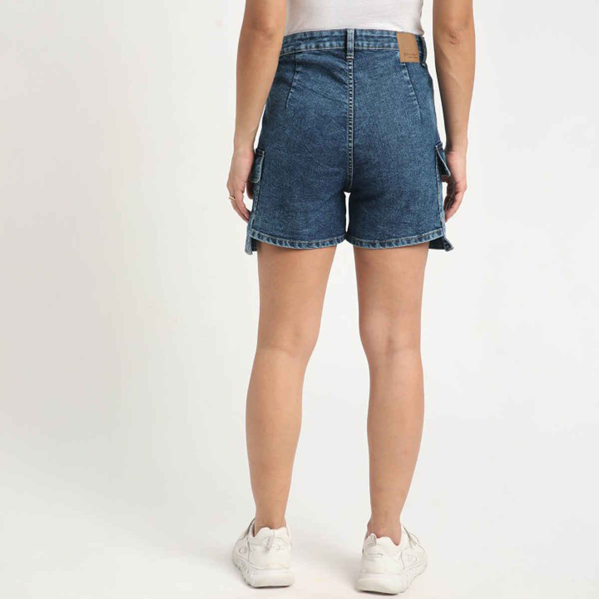 Bene Kleed Women Dark Blue Regular Denim Shorts 34