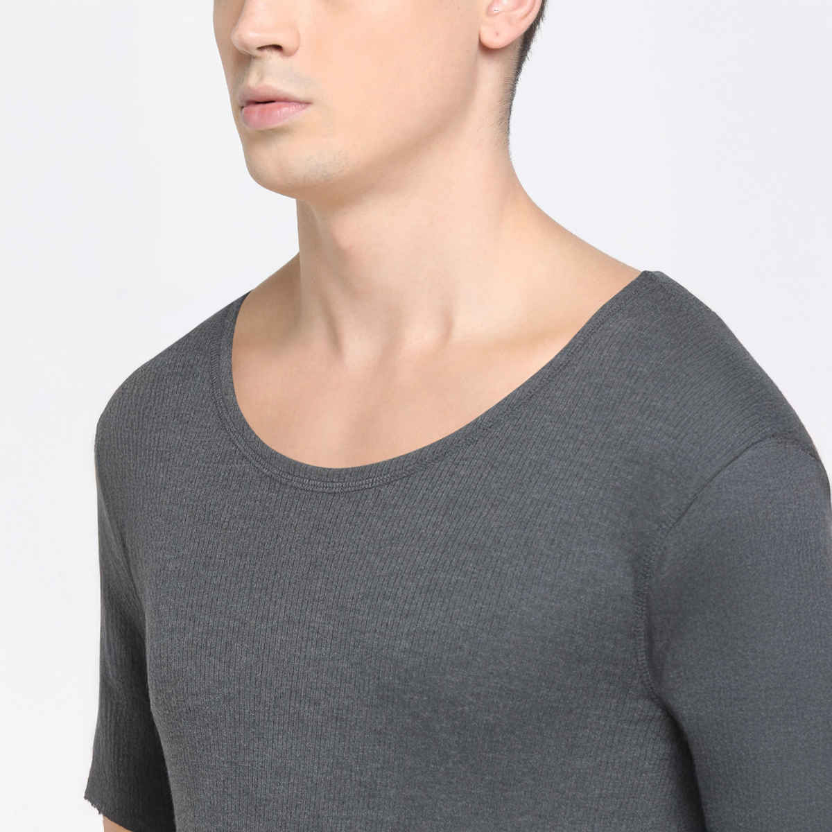 Levi's Men's Round Neck Full Sleeve Thermal Regular Fit Top (Grey)-Pack of 1-L