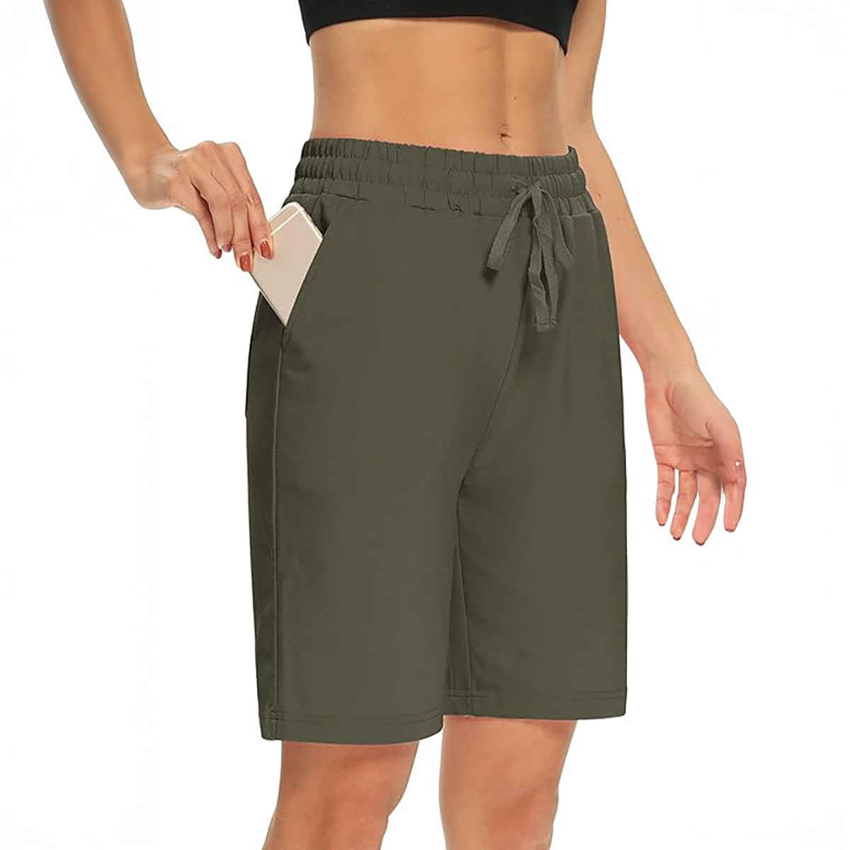 Hotfits Women's Solid Regular Casual Shorts | Green - M