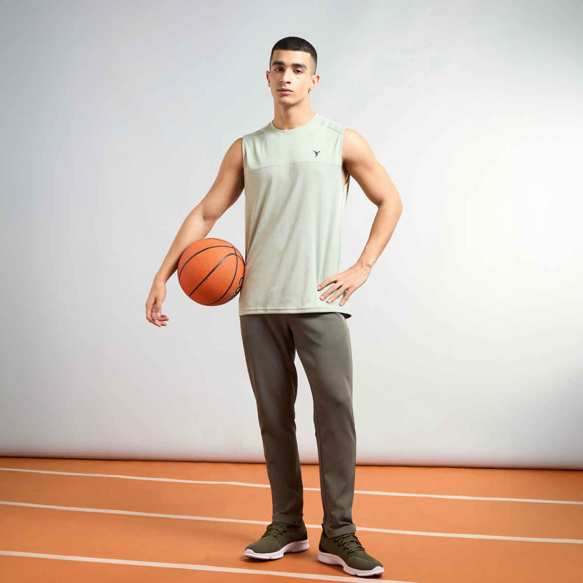 Technosport Men's Solid Slim Fit Sports Running Active Gym Trackpants | ELASTO PLUS | Beetle - XL