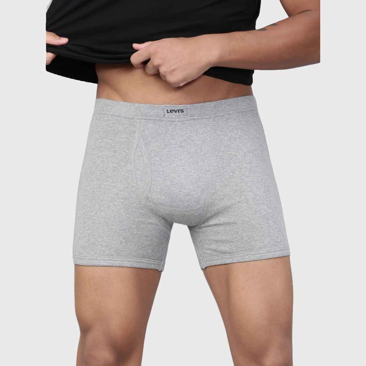 Levi's 010 Men's Comfort Boxer Brief | Contoured Double Pouch | Pack of 2 | Lt. Grey Mel,D. Grey Mel | S