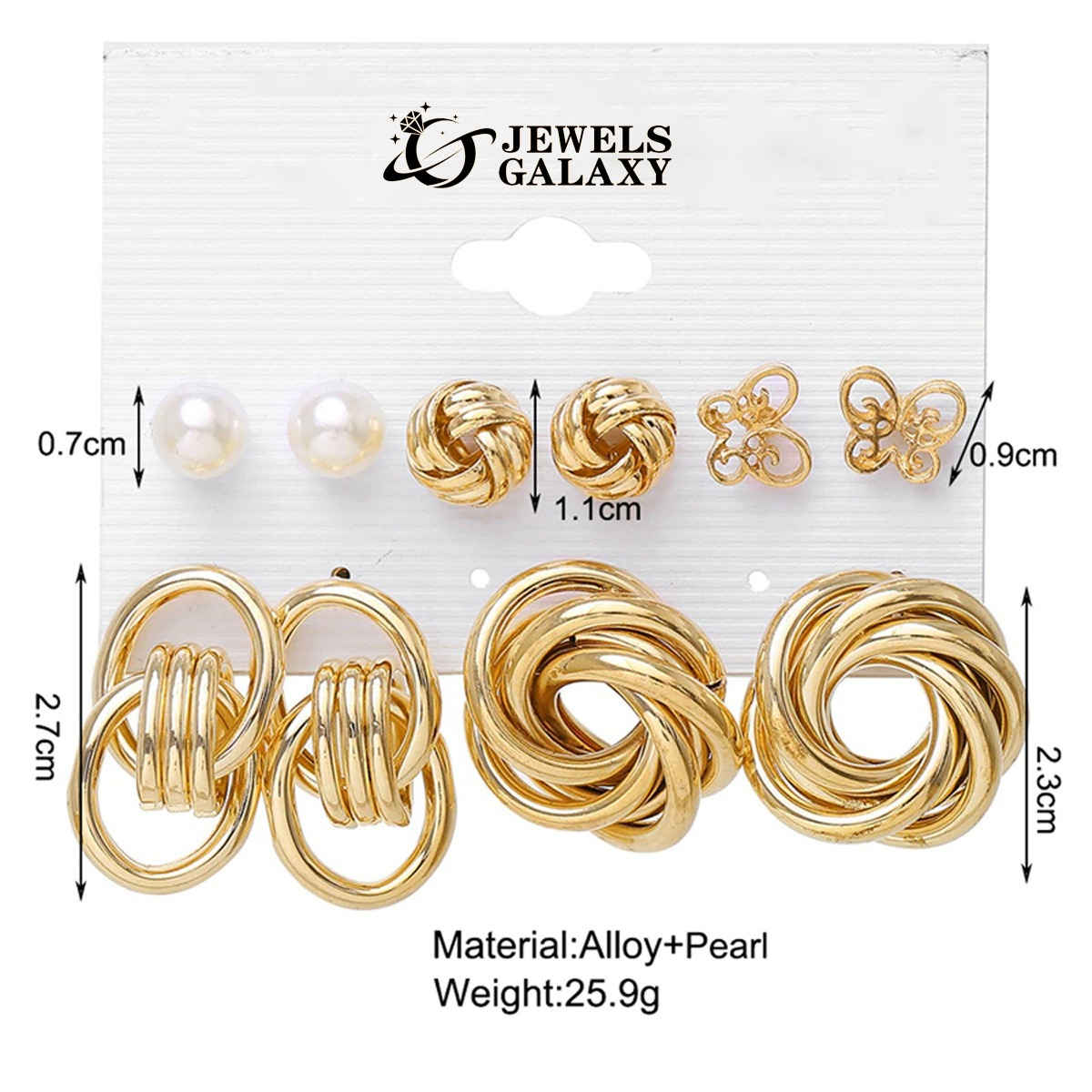 Jewels Galaxy Gold-Toned Daily Wear Stud Earrings