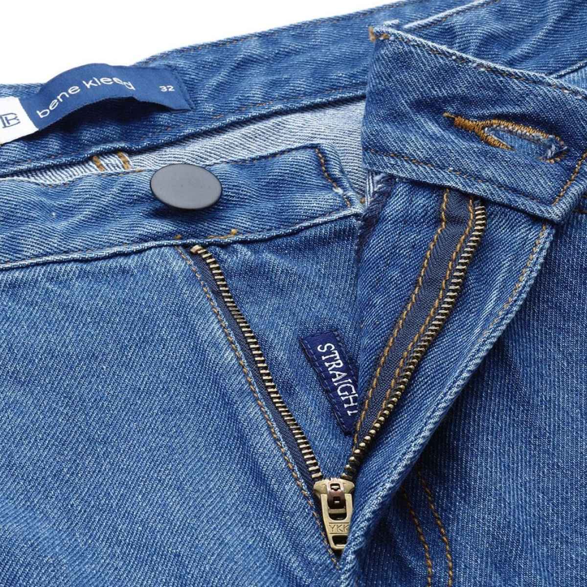 Bene Kleed Men's Straight Fit Jeans | Blue - 34